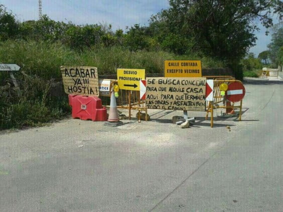 Obras de alcantarillado en Dénia en el camí del cementeri