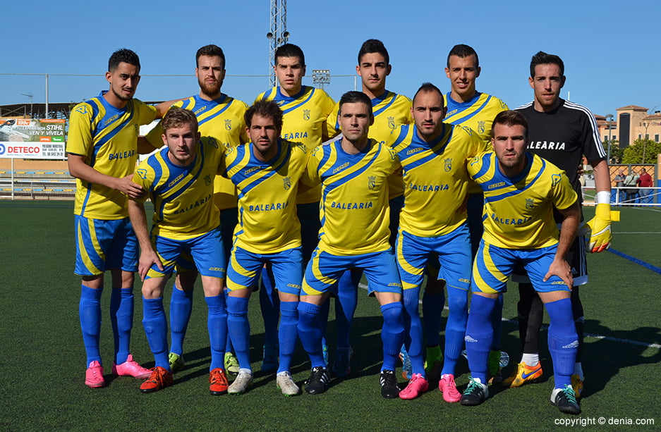 Once del CD Dénia ante la UE Gandia