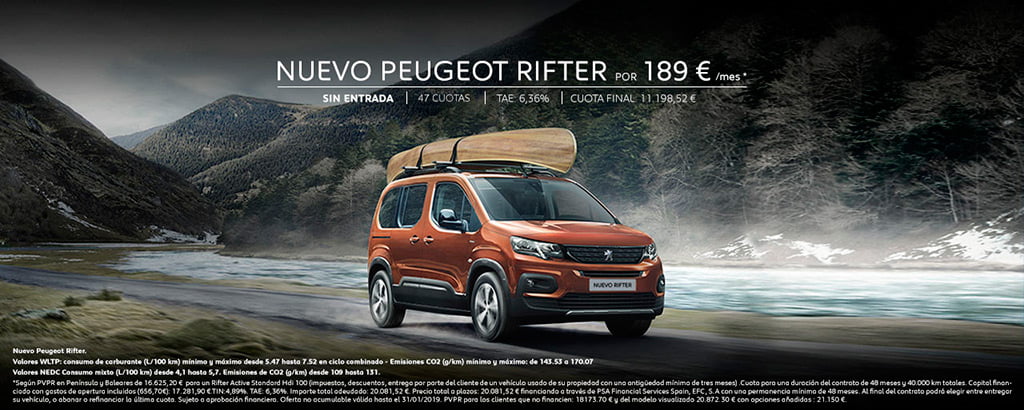 Nuevo Peugeot Rifter en Peumovil Denia