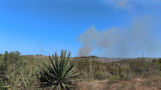 Imagen: Humareda del incendio originado en la zona de Les Rotes -Montgó