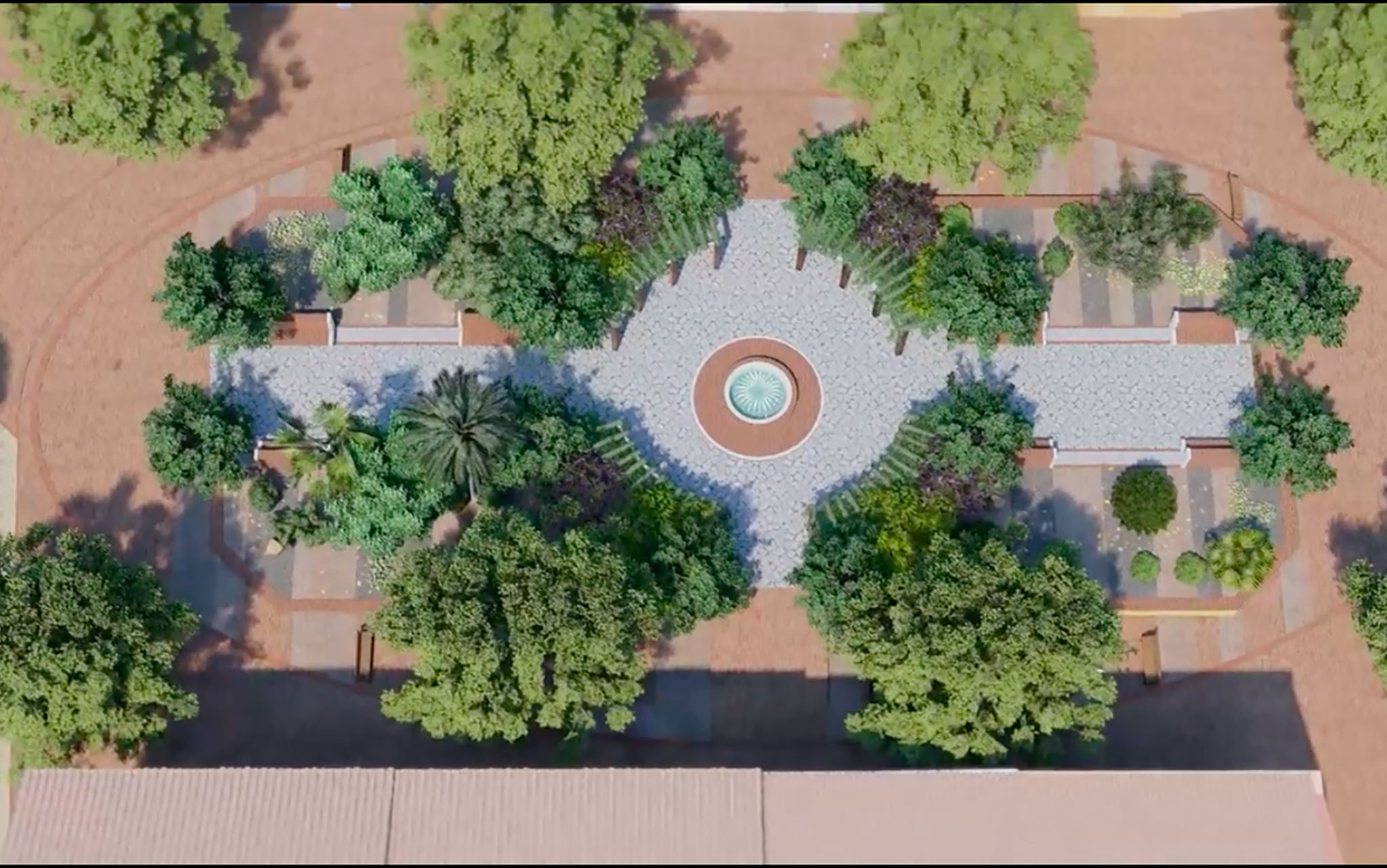 Vista cenital de la idea para la nueva Glorieta de Dénia, con plataforma única