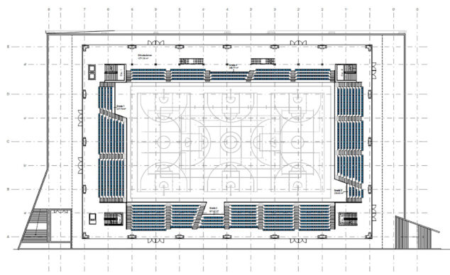 Imagen: Plano del nuevo y esperado pabellón deportivo de Dénia